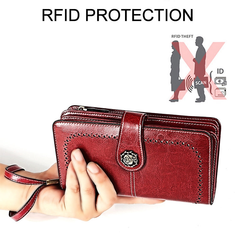 3555 Large Capacity Long Multi-function Anti-magnetic RFID Wallet Clutch for Ladies with Card Slots (Pink) - Antimagnetic RFID Package by PMC TechLife | Online Shopping South Africa | PMC TechLife | Buy Now Pay Later Mobicred