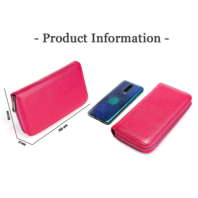 KB196 Top-grain Leather Large Capacity Multi-function 36-Bit Anti-magnetic RFID Organ Card Package Wallet(Rose Red) - Antimagnetic RFID Package by PMC TechLife | Online Shopping South Africa | PMC TechLife | Buy Now Pay Later Mobicred