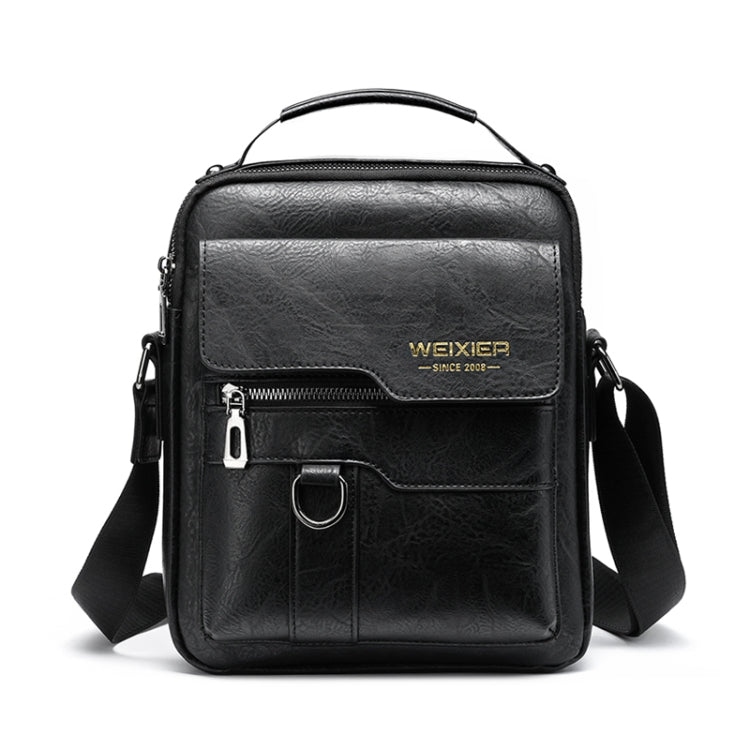 WEIXIER 8642 Men Business Retro PU Leather Handbag Crossbody Bag (Black) - Crossbody Bags by WEIXIER | Online Shopping South Africa | PMC Jewellery | Buy Now Pay Later Mobicred