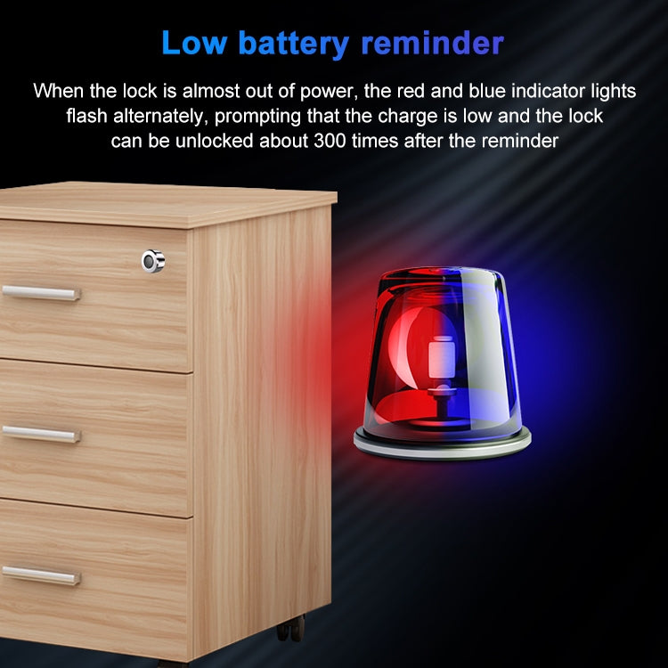 T21FB Micro USB Charging Zinc Alloy Smart Fingerprint + Bluetooth Single Open Drawer Lock File Cabinet Lock - free shipping - PMC TechLife - Order now!