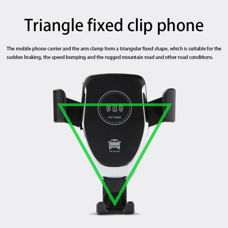 Car Air Outlet Bracket Wireless Charger Qi Standard Wireless Charger(Black) - Wireless Charger Holders by PMC TechLife | Online Shopping South Africa | PMC TechLife