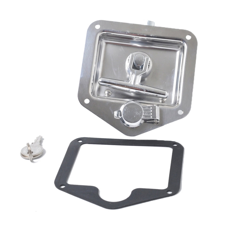 Folding T Handle Lock Stainless Steel Flush Mount Tool Box for Trailer / Yacht / Truck - Locks & Hasps by PMC TechLife | Online Shopping South Africa | PMC TechLife