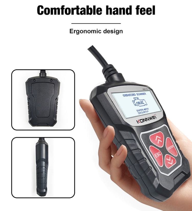 KONNWEI KW310 OBD Car Fault Detector Code Reader ELM327 OBD2 Scanner Diagnostic Tool(Black) - Code Readers & Scan Tools by KONNWEI | Online Shopping South Africa | PMC TechLife | Buy Now Pay Later Mobicred