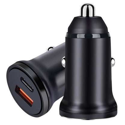 PD 20W USB-C / Type-C + QC 3.0 USB Interface Fast Charging Car Charger (Black) - Car Charger by PMC Jewellery | Online Shopping South Africa | PMC Jewellery