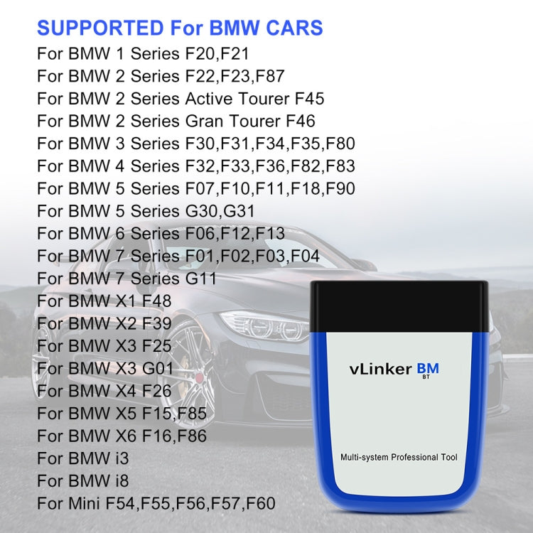 VLINKER BM V2.2 Bluetooth 3.0 Android Phone Car OBD Fault Diagnosis Detector - Code Readers & Scan Tools by PMC Jewellery | Online Shopping South Africa | PMC Jewellery