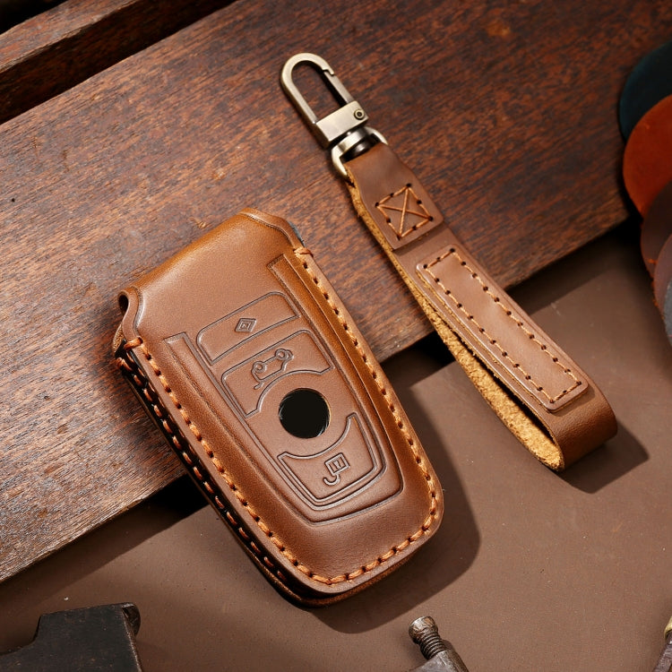 Hallmo Car Cowhide Leather Key Protective Cover Key Case for Old BMW(Brown) - free shipping - PMC TechLife - Order now!