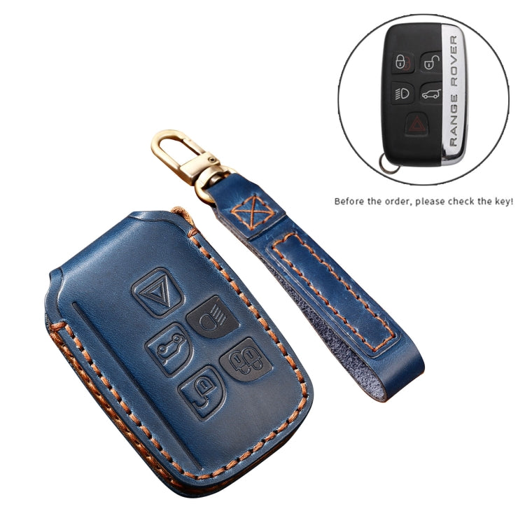 Hallmo Car Cowhide Leather Key Protective Cover Key Case for Land Rover Discovery 5 A Style(Blue) - free shipping - PMC TechLife - Order now!
