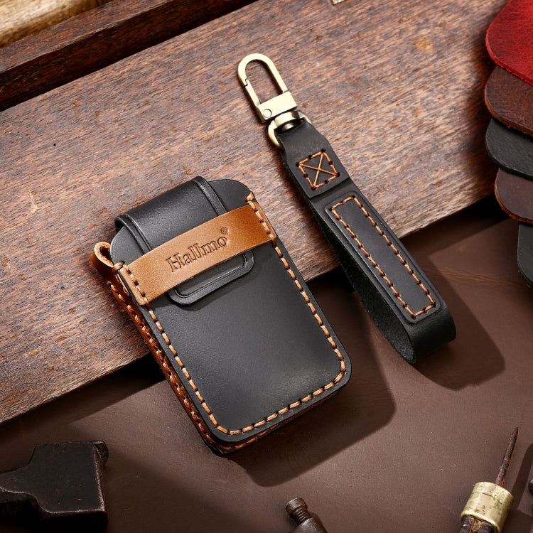 Hallmo Car Cowhide Leather Key Protective Cover Key Case for Volvo 6-button(Black) - free shipping - PMC TechLife - Order now!