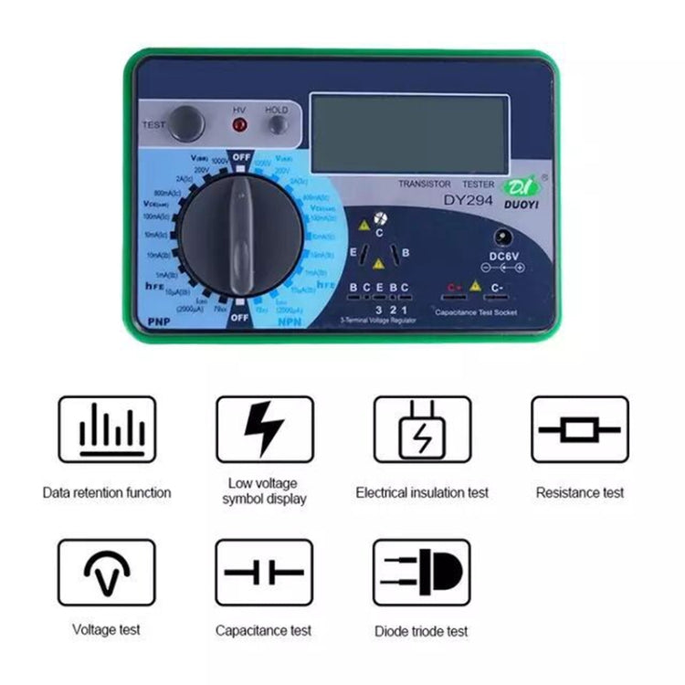 DUOYI DY294 Multifunction Digital Transistor AnalyzerTester - Electronic Test by DUOYI | Online Shopping South Africa | PMC Jewellery | Buy Now Pay Later Mobicred