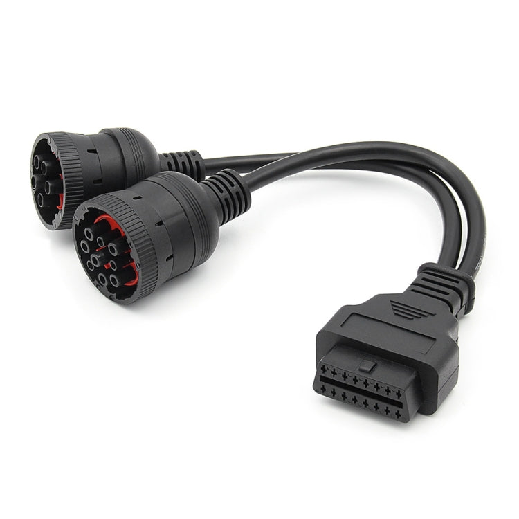 J1708 J1939 6Pin 9Pin to OBD2 16Pin Female Car Diagnostic Adapter Cable - Cables & Connectors by PMC Jewellery | Online Shopping South Africa | PMC Jewellery
