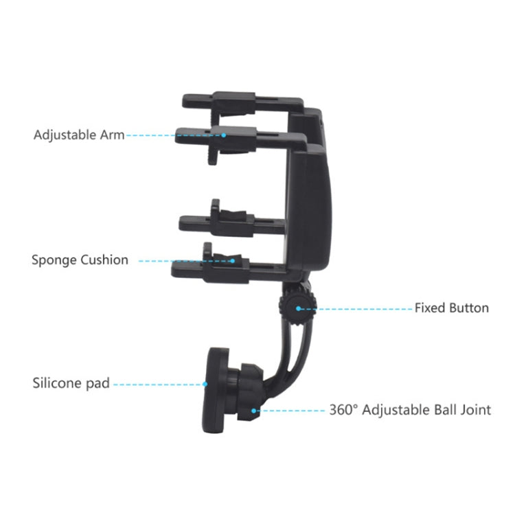 Carbon Fiber Strong Magnet Car Rear Mirror Navigation Phone Holder - Car Holders by PMC TechLife | Online Shopping South Africa | PMC TechLife