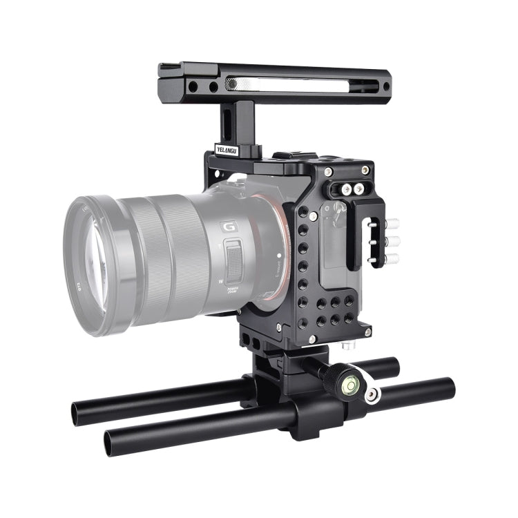 YELANGU CA7 YLG0908A-A Handle Video Camera Cage Stabilizer for  Sony A7K & A7X & A73  & A7S & A7R & A7RII & A7SII(Black) - Camera Cage by YELANGU | Online Shopping South Africa | PMC Jewellery | Buy Now Pay Later Mobicred