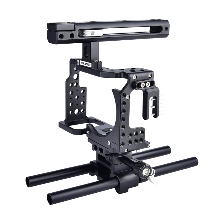 YELANGU CA7 YLG0908A-A Handle Video Camera Cage Stabilizer for  Sony A7K & A7X & A73  & A7S & A7R & A7RII & A7SII(Black) - Camera Cage by YELANGU | Online Shopping South Africa | PMC Jewellery | Buy Now Pay Later Mobicred