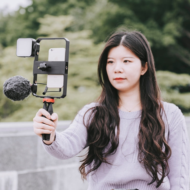 YELANGU PC204 YLG1801D Vlogging Live Broadcast LED Selfie Light Smartphone Video Rig Handle Stabilizer Bracket Kits with Microphone & Tripod - free shipping - PMC TechLife - Order now!