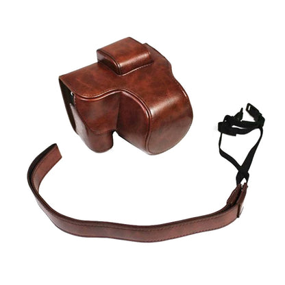 PU Leather Camera Full Body Case Bag with Strap for FUJIFILM X-S10 (15-55mm Lens) (Coffee) - Leather Bag by PMC Jewellery | Online Shopping South Africa | PMC Jewellery