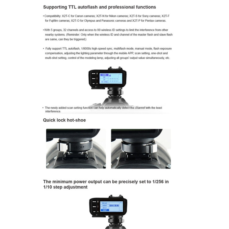 Godox X2T-C E-TTL II Bluetooth Wireless Flash Trigger for Canon (Black) - free shipping - PMC TechLife - Order now!