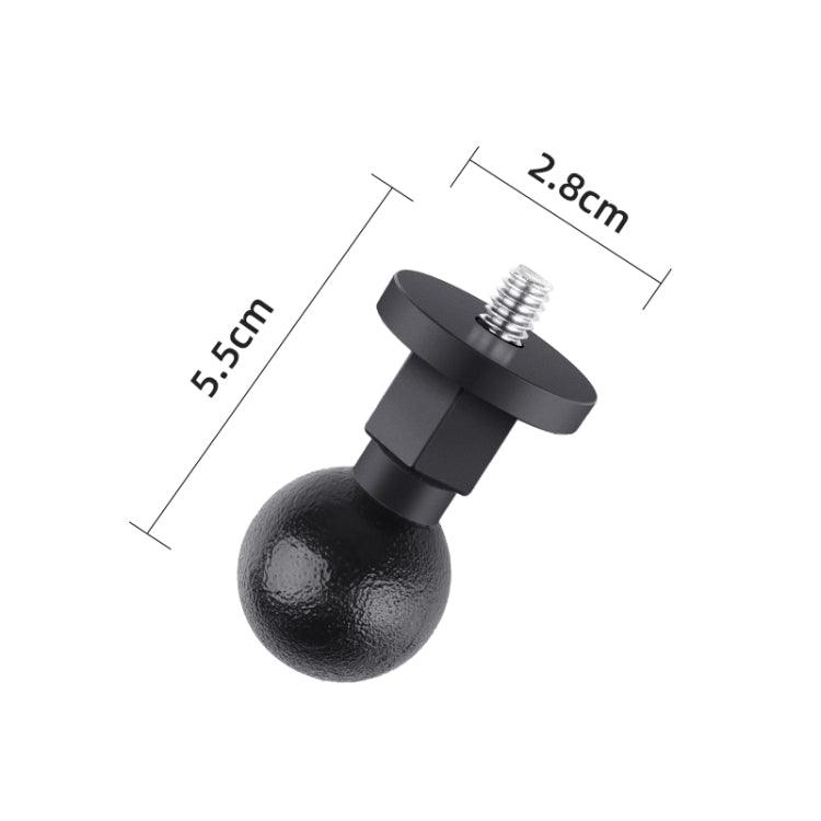 25mm 1/4 inch Screw ABS Ball Head Adapter Mount(Black) - Mount & Holder by PMC TechLife | Online Shopping South Africa | PMC TechLife