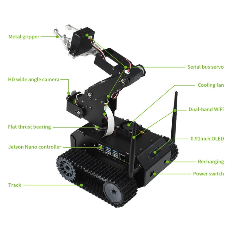 Waveshare JETANK AI Tracked Mobile Robot Kit, Based on Jetson Nano, EU Plug - Robotics Accessories by WAVESHARE | Online Shopping South Africa | PMC Jewellery | Buy Now Pay Later Mobicred