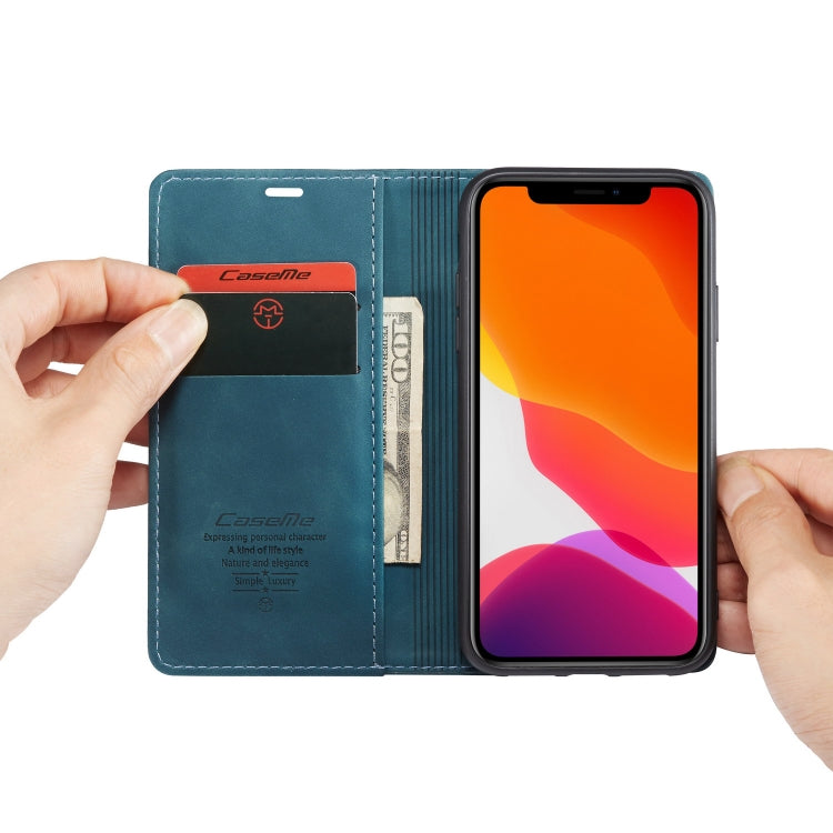 CaseMe-013 Multifunctional Horizontal Flip Leather Case with Card Slot & Holder & Wallet for iPhone 11(Blue) - iPhone 11 Cases by CaseMe | Online Shopping South Africa | PMC Jewellery | Buy Now Pay Later Mobicred