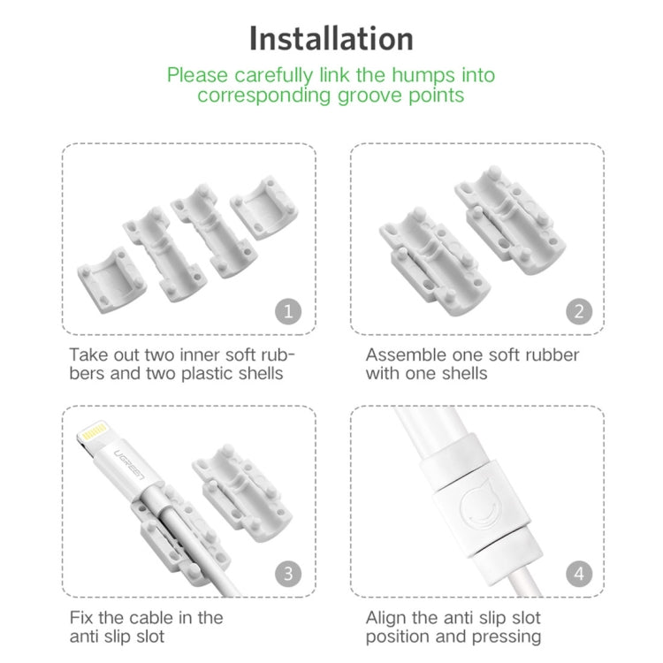 UGREEN LP127 6 PCS Anti-break Data Cable Protector for All Apple Original Data Cable - Cable Organizer by UGREEN | Online Shopping South Africa | PMC TechLife | Buy Now Pay Later Mobicred