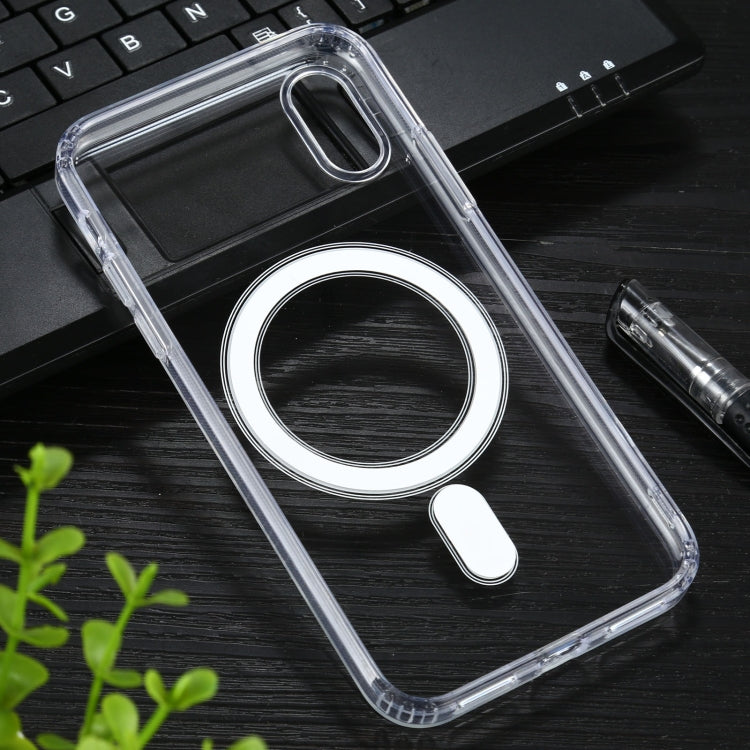 For iPhone X / XS Magsafe Case Simple Magnetic Ring All-inclusive Clear Crystal Acrylic PC +TPU Shockproof Case(Transparent) - More iPhone Cases by PMC Jewellery | Online Shopping South Africa | PMC Jewellery