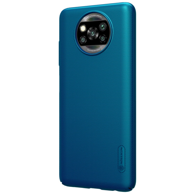 For Xiaomi Poco X3 NFC NILLKIN Frosted Concave-convex Texture PC Protective Case(Peacock Blue) - Xiaomi Cases by NILLKIN | Online Shopping South Africa | PMC Jewellery