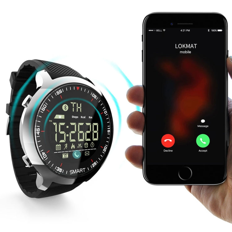 Lokmat MK18 1.1 inch Circle Screen IP68 Waterproof Smart Watch, Support Information Reminder / Remote Camera / Walking Motion Monitor(Silver) - Smart Watches by Lokmat | Online Shopping South Africa | PMC Jewellery | Buy Now Pay Later Mobicred