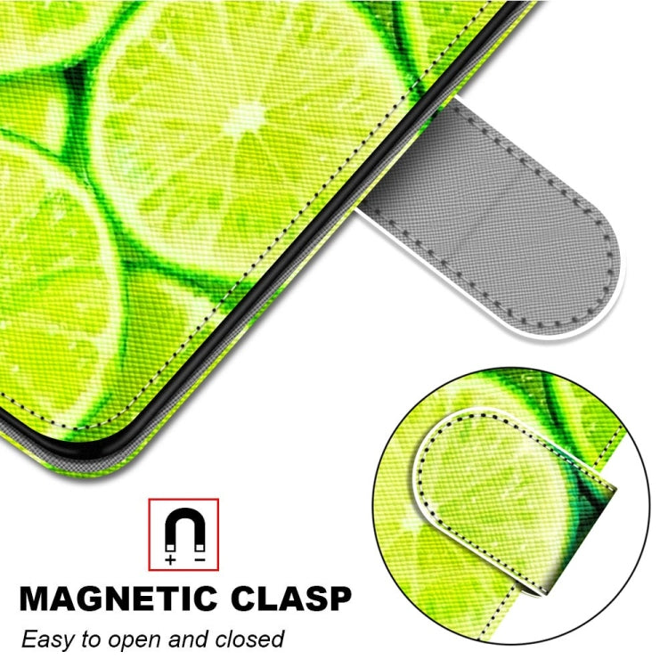 For Xiaomi Redmi 9A Coloured Drawing Cross Texture Horizontal Flip PU Leather Case with Holder & Card Slots & Wallet & Lanyard(Green Lemon) - Xiaomi Cases by PMC Jewellery | Online Shopping South Africa | PMC Jewellery