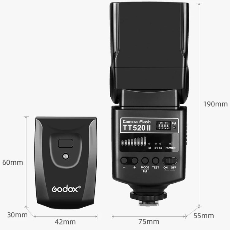 Godox TT520II 433MHZ Wireless 1/300s-1/2000s HSS Flash Speedlite Camera Top Fill Light for Canon / Nikon DSLR Cameras(Black) - Shoe Mount Flashes by Godox | Online Shopping South Africa | PMC Jewellery