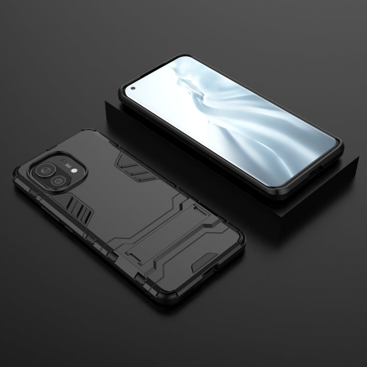 For Xiaomi Mi 11 PC + TPU Shockproof Protective Case with Holder(Black) - Xiaomi Cases by PMC TechLife | Online Shopping South Africa | PMC TechLife | Buy Now Pay Later Mobicred
