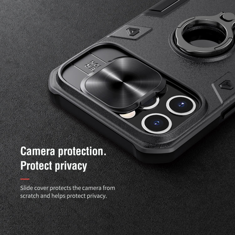 For iPhone 12 Pro Max NILLKIN Shockproof CamShield Armor Protective Case with Invisible Ring Holder(Black) - iPhone 12 / 12 Pro Cases by NILLKIN | Online Shopping South Africa | PMC TechLife | Buy Now Pay Later Mobicred