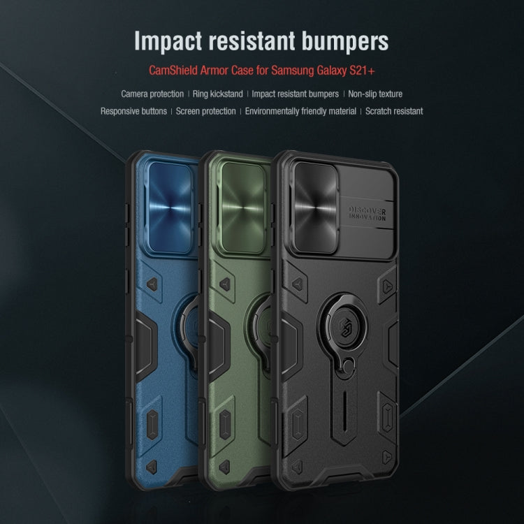 For Samsung Galaxy S21+ 5G NILLKIN Shockproof CamShield Armor Protective Case with Invisible Ring Holder(Black) - Galaxy S21+ 5G Cases by NILLKIN | Online Shopping South Africa | PMC TechLife | Buy Now Pay Later Mobicred