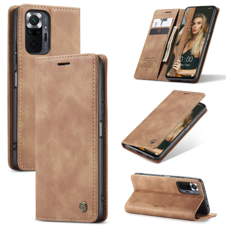 For Xiaomi Redmi Note 10 Pro 4G / Note 10 Pro Max CaseMe 013 Multifunctional Horizontal Flip Leather Case with Holder & Card Slot & Wallet(Brown) - Note 10 Pro Cases by CaseMe | Online Shopping South Africa | PMC Jewellery