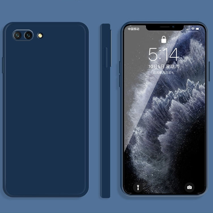 For Honor 10 Solid Color Imitation Liquid Silicone Straight Edge Dropproof Full Coverage Protective Case(Blue) - Honor Cases by PMC TechLife | Online Shopping South Africa | PMC TechLife | Buy Now Pay Later Mobicred