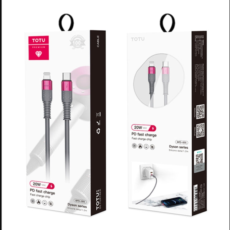 TOTUDESIGN BL-012 Dyson Series 3A USB to 8 Pin Silicone Data Cable for iPhone, iPad, Length: 1.2m(Purple Red) - Normal Style Cable by TOTUDESIGN | Online Shopping South Africa | PMC Jewellery