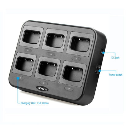 RETEVIS RTC777 Six-Way Walkie Talkie Charger for Retevis H777, UK Plug - Batteries & Chargers by RETEVIS | Online Shopping South Africa | PMC Jewellery | Buy Now Pay Later Mobicred