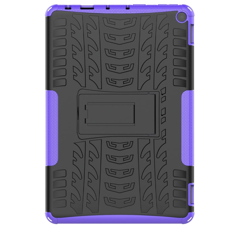 For Amazon Fire HD 10 2021 Tire Texture Shockproof TPU+PC Protective Case with Holder(Purple) - free shipping - PMC TechLife - Order now!