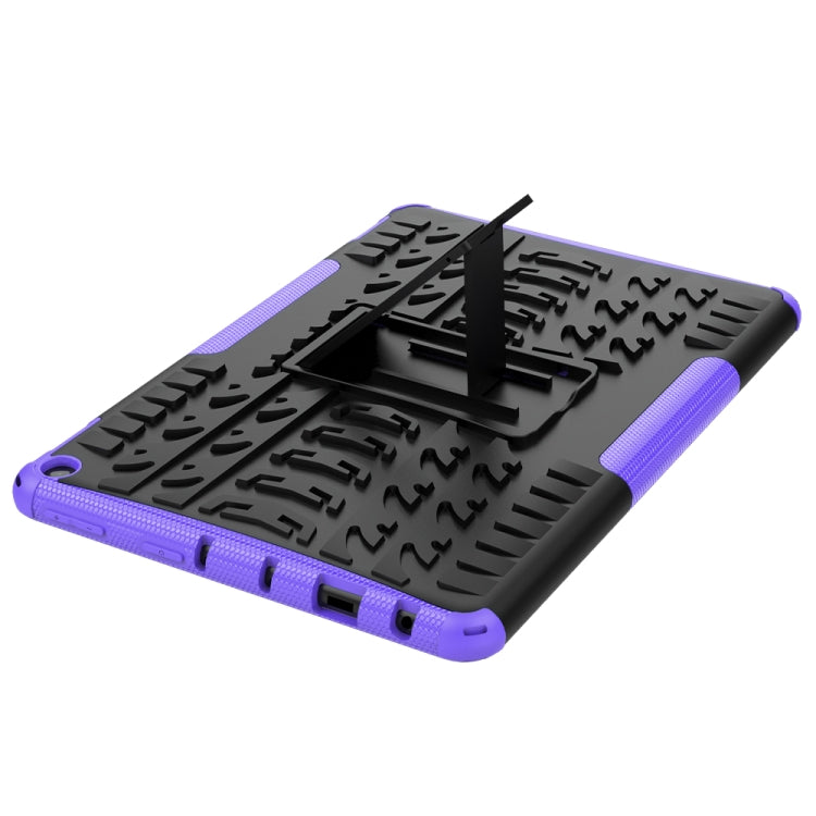 For Amazon Fire HD 10 2021 Tire Texture Shockproof TPU+PC Protective Case with Holder(Purple) - free shipping - PMC TechLife - Order now!