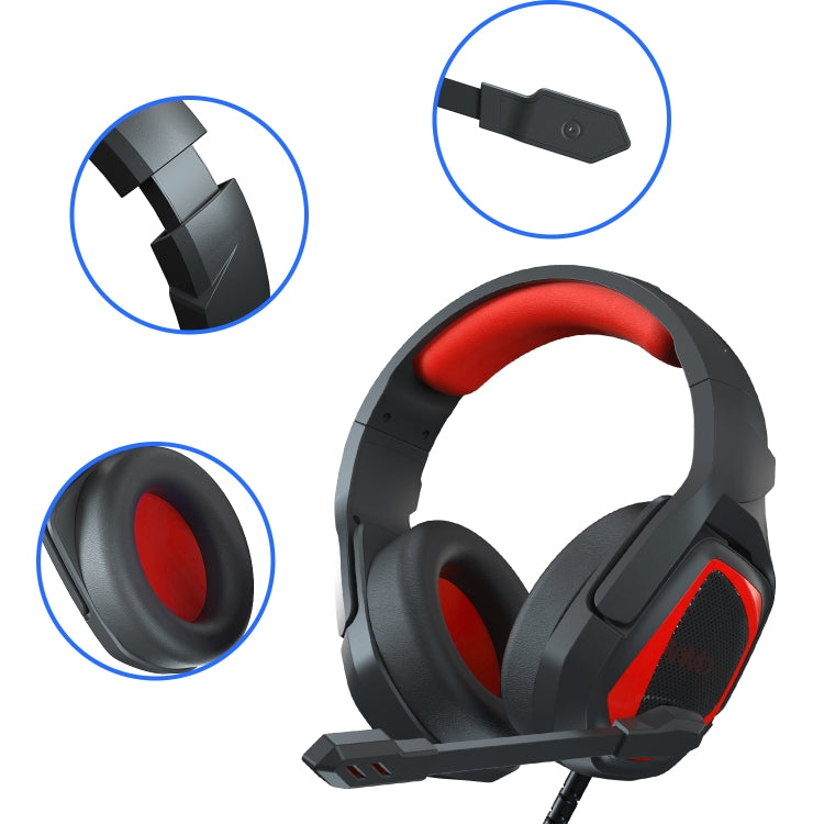 Anivia MH602 3.5mm Wired Gaming Headset with Microphone(Black Red) - Multimedia Headset by SADES | Online Shopping South Africa | PMC Jewellery