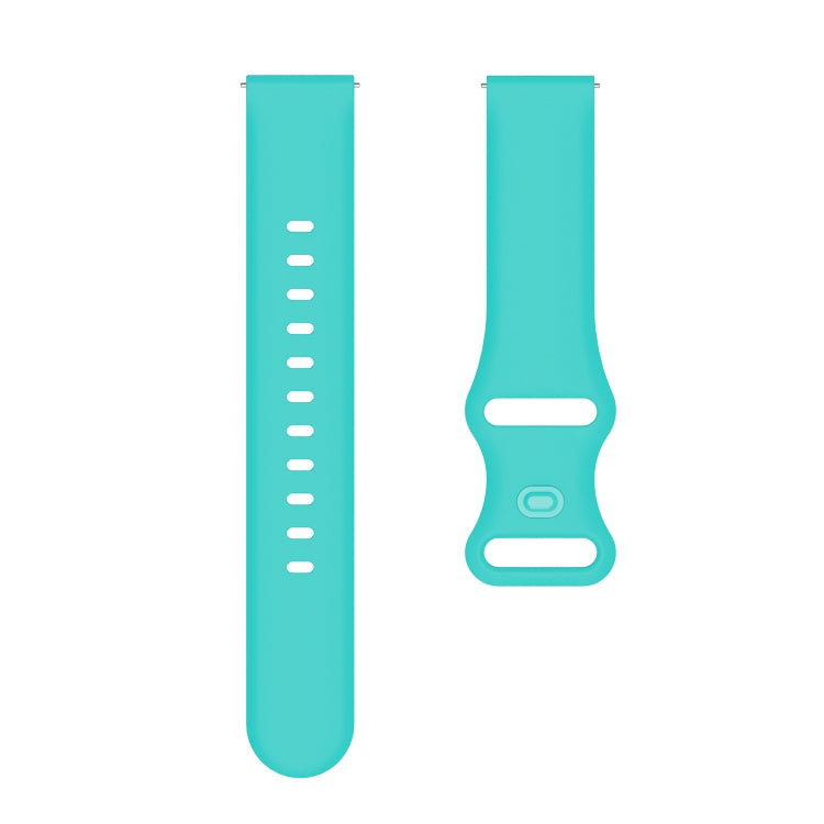 20mm For Amazfit GTS4 / GTS4 mini / GTS3 Universal Inner Back Buckle Perforation Silicone Watch Band(Mint Green) - Watch Bands by MIJOBS | Online Shopping South Africa | PMC Jewellery | Buy Now Pay Later Mobicred