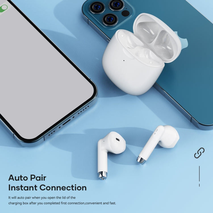 ROCK EB300 Bluetooth 5.1 TWS Stereo Wireless Bluetooth Earphone(White) - TWS Earphone by ROCK | Online Shopping South Africa | PMC TechLife | Buy Now Pay Later Mobicred