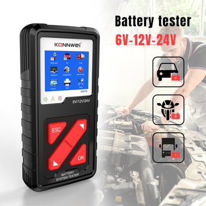 KONNWEI KW710 Car 3.2 inch 6V-24V Lead-acid Battery Tester Support 13 Languages - Code Readers & Scan Tools by KONNWEI | Online Shopping South Africa | PMC Jewellery | Buy Now Pay Later Mobicred