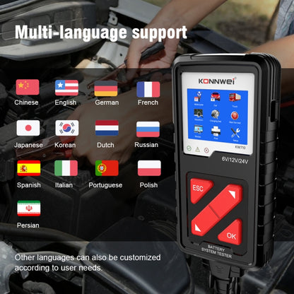 KONNWEI KW710 Car 3.2 inch 6V-24V Lead-acid Battery Tester Support 13 Languages - Code Readers & Scan Tools by KONNWEI | Online Shopping South Africa | PMC Jewellery | Buy Now Pay Later Mobicred