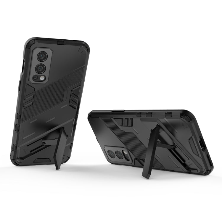 For OnePlus Nord 2 5G Punk Armor 2 in 1 PC + TPU Shockproof Case with Invisible Holder(Black) - OnePlus Cases by PMC TechLife | Online Shopping South Africa | PMC TechLife | Buy Now Pay Later Mobicred