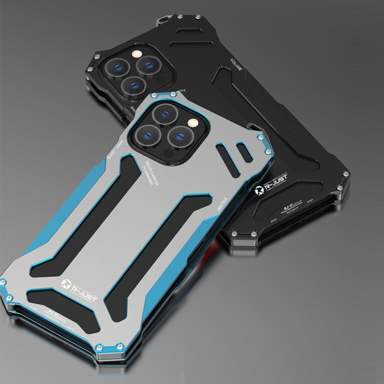 For iPhone 13 Pro R-JUST Shockproof Armor Metal Protective Case (Black) - free shipping - PMC TechLife - Order now!