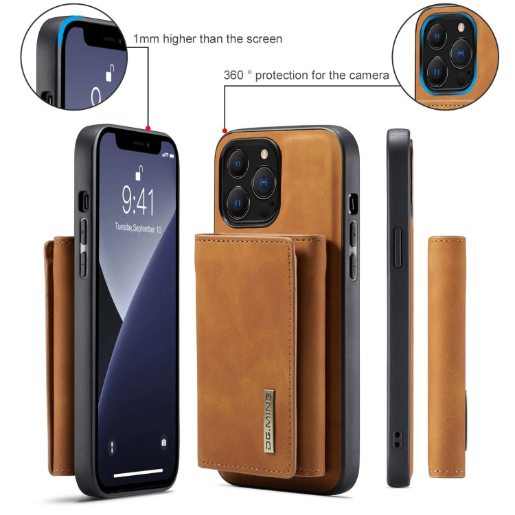 For iPhone 13 Pro Max DG.MING M1 Series 3-Fold Multi Card Wallet Shockproof Case with Holder Function (Brown) - free shipping - PMC TechLife - Order now!