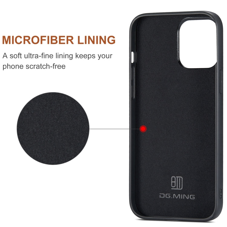 For iPhone 13 Pro Max DG.MING M1 Series 3-Fold Multi Card Wallet Shockproof Case with Holder Function (Brown) - free shipping - PMC TechLife - Order now!
