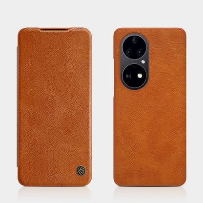 For Huawei P50 Pro NILLKIN QIN Series Crazy Horse Texture Horizontal Flip Leather Case with Card Slot(Brown) - Huawei Cases by NILLKIN | Online Shopping South Africa | PMC Jewellery