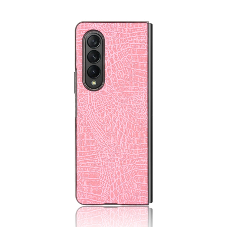 For Samsung Galaxy Z Fold3 5G Shockproof Crocodile Texture PC + PU Case(Pink) - free shipping - PMC TechLife - Order now!