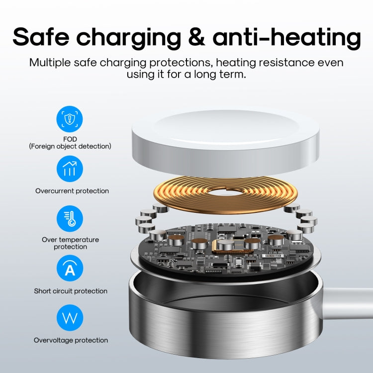 JOYROOM S-IW003S 2.5W Magnetic Wireless Charger for Apple Watch Series 1-8 & Ultra, Cable Length: 0.3m(White) - Charger / Holder by JOYROOM | Online Shopping South Africa | PMC Jewellery | Buy Now Pay Later Mobicred